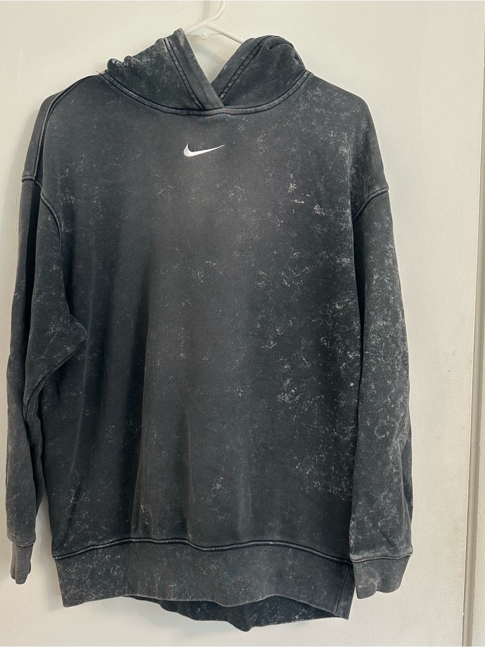 Nike Black Mineral-Wash Crewneck Hoodie
